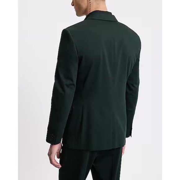 Express Men’s Extra Slim Dark Green Cotton-Blend Blazer Suit Jacket Size 44S - Picture 3 of 4
